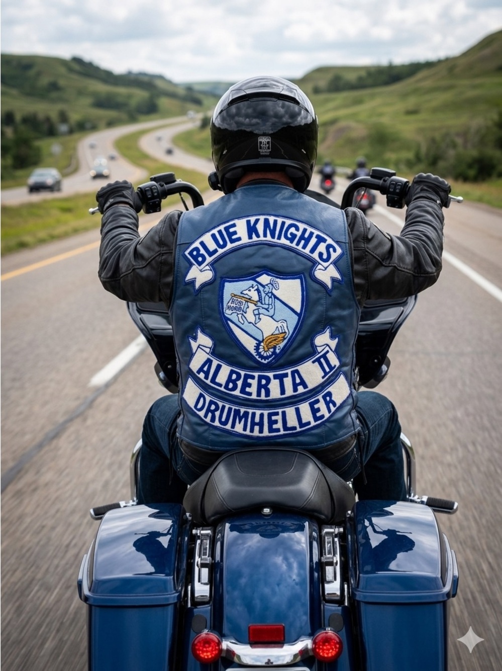 WOLFF of Canada Blue Leather “Blue Knights” Law Enforcement Motorcycle Club